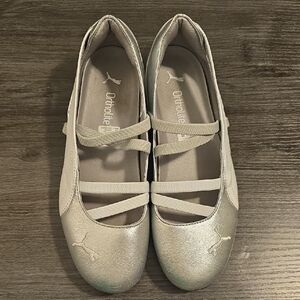Puma Metallic Silver Mary Jane Ballet Flats